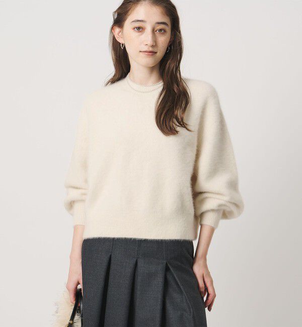 UNITED ARROWS「フォックスカシミヤ クルーネック ショート ニット」|ニット・セーター|