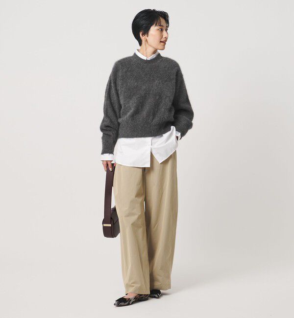 UNITED ARROWS「フォックスカシミヤ クルーネック ショート ニット」|ニット・セーター|