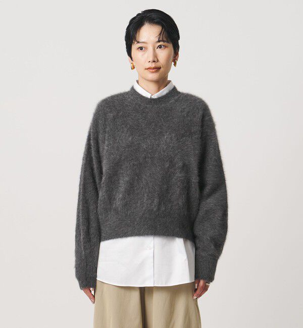 UNITED ARROWS「フォックスカシミヤ クルーネック ショート ニット」|ニット・セーター|