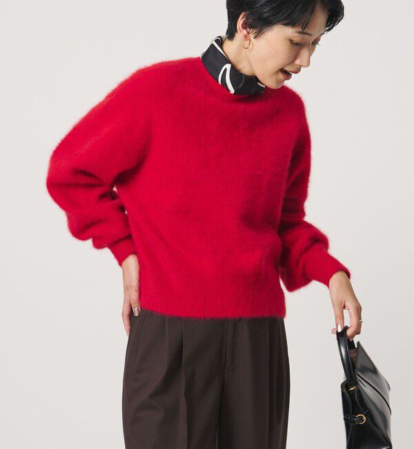 UNITED ARROWS「フォックスカシミヤ クルーネック ショート ニット」|ニット・セーター|