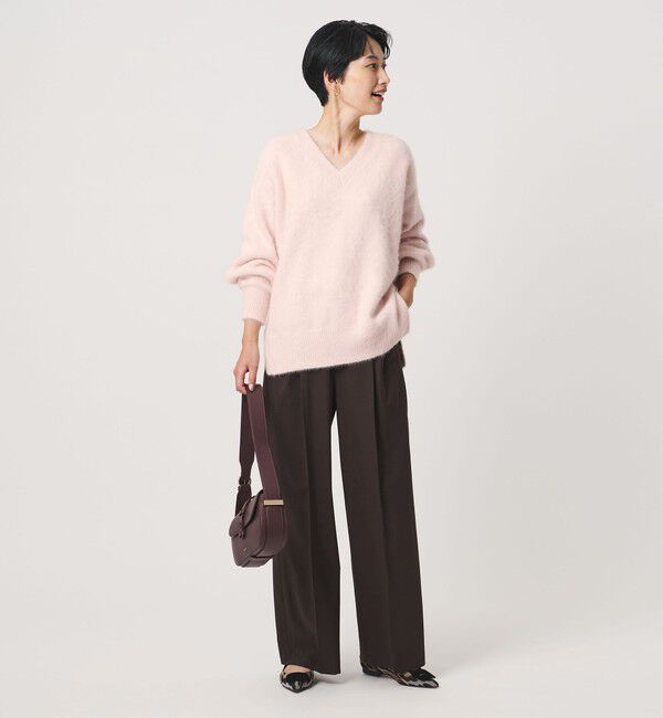 UNITED ARROWS「フォックスカシミヤ スパンコール Vネック ニット」|ニット・セーター|