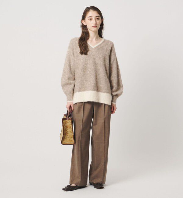 UNITED ARROWS「フォックスカシミヤ スパンコール Vネック ニット」|ニット・セーター|