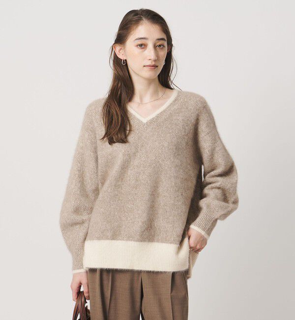 UNITED ARROWS「フォックスカシミヤ スパンコール Vネック ニット」|ニット・セーター|