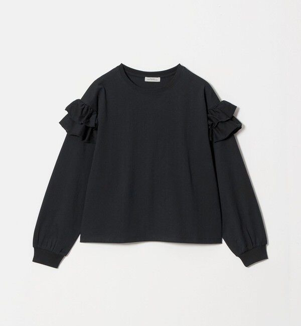 UNITED ARROWS green label relaxing「【WEB限定】＜at ease＞ソデ フリル ロングスリーブ プルオーバー カットソー」|Tシャツ・カットソー|