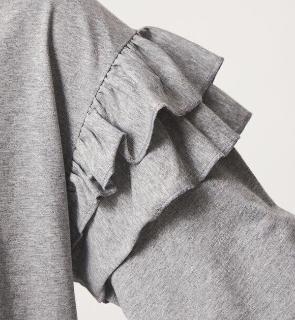 UNITED ARROWS green label relaxing「【WEB限定】＜at ease＞ソデ フリル ロングスリーブ プルオーバー カットソー」|Tシャツ・カットソー|