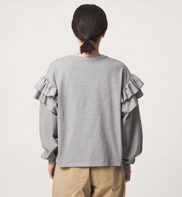 UNITED ARROWS green label relaxing「【WEB限定】＜at ease＞ソデ フリル ロングスリーブ プルオーバー カットソー」|Tシャツ・カットソー|