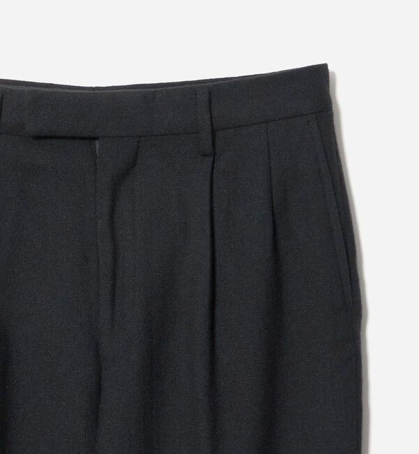 UNITED ARROWS green label relaxing「ホームスパン 2プリーツ ワイド スラックス」|スラックス|