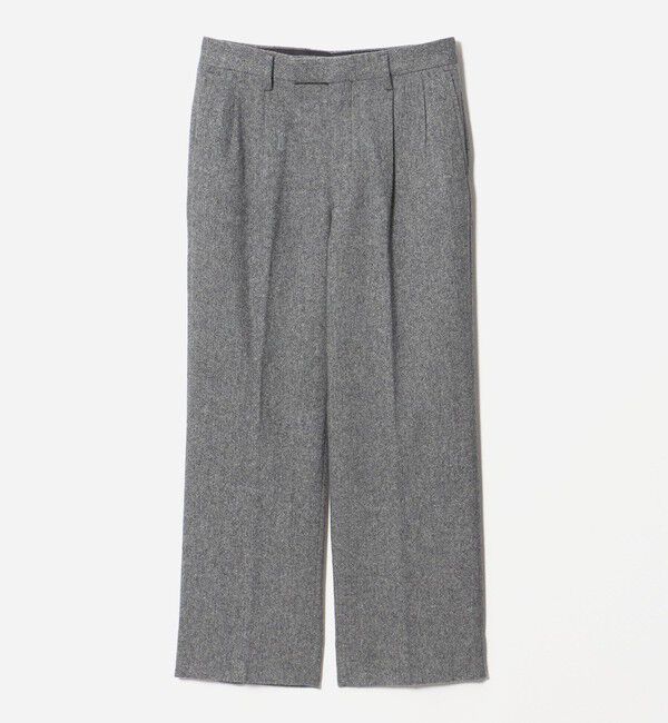 UNITED ARROWS green label relaxing「ホームスパン 2プリーツ ワイド スラックス」|スラックス|