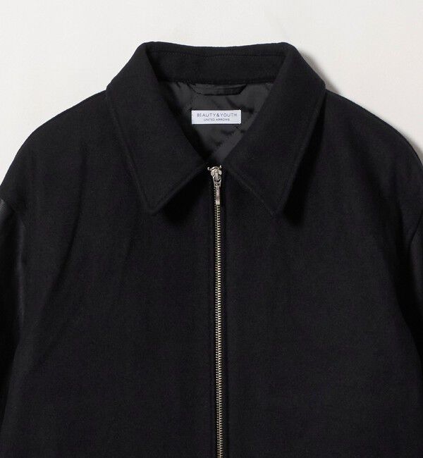BEAUTY&YOUTH UNITED ARROWS「【WEB限定 WARDROBE SMART】ブラックメルトン レザーライク ジップ ブルゾン」|その他|
