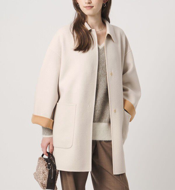 UNITED ARROWS「バイカラー リバー ステンカラー コート」|ステンカラーコート|