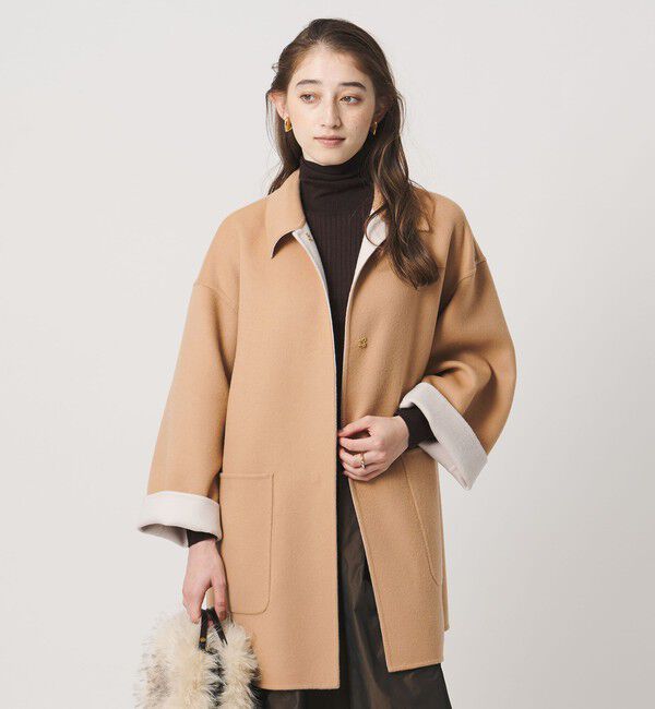 UNITED ARROWS「バイカラー リバー ステンカラー コート」|ステンカラーコート|