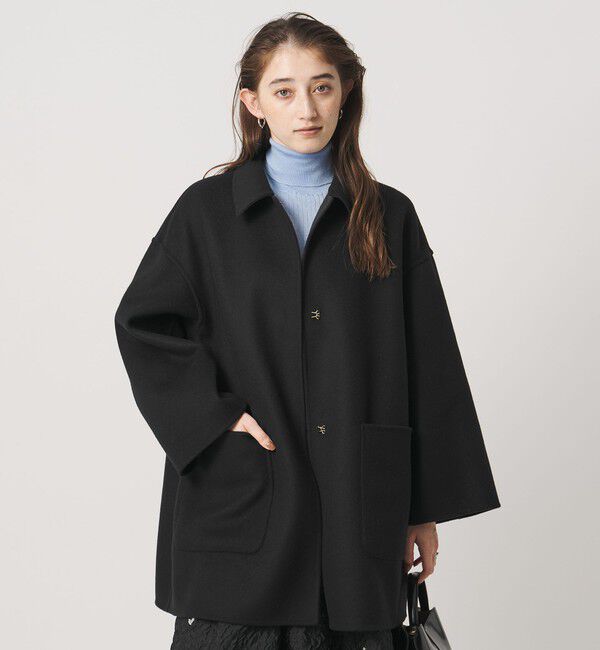UNITED ARROWS「バイカラー リバー ステンカラー コート」|ステンカラーコート|