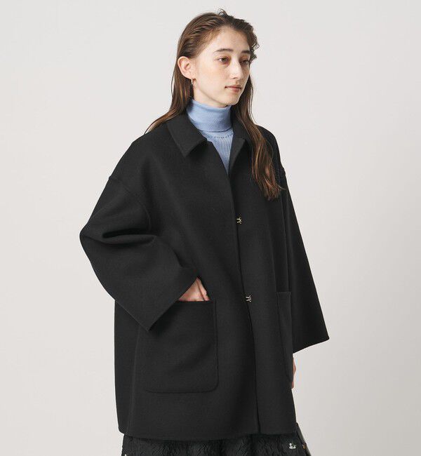 UNITED ARROWS「バイカラー リバー ステンカラー コート」|ステンカラーコート|
