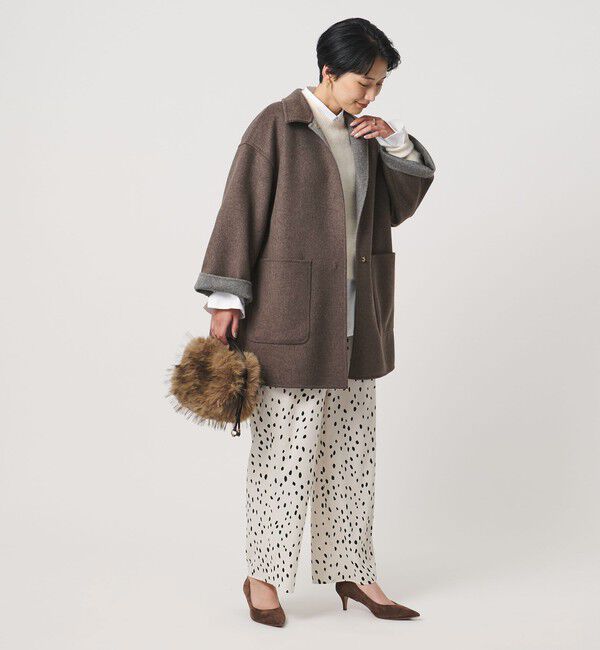 UNITED ARROWS「バイカラー リバー ステンカラー コート」|ステンカラーコート|