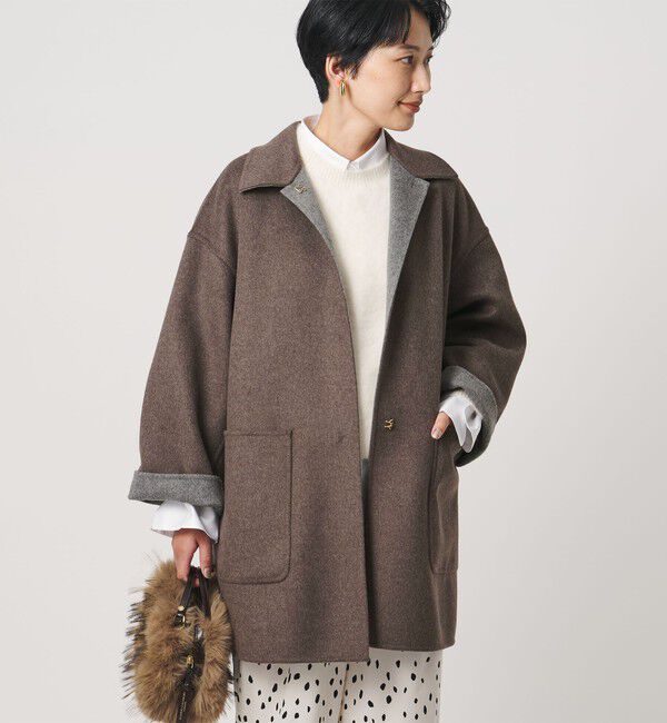 UNITED ARROWS「バイカラー リバー ステンカラー コート」|ステンカラーコート|