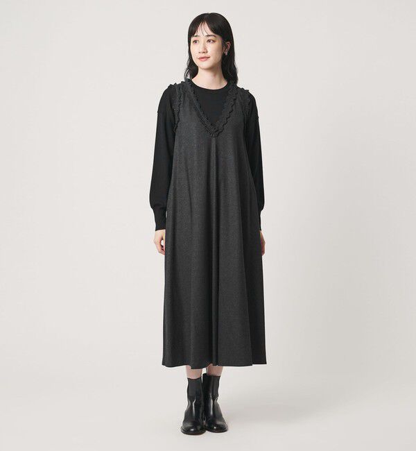 UNITED ARROWS「タック フリル ジャンパースカート」|ジャンパースカート|