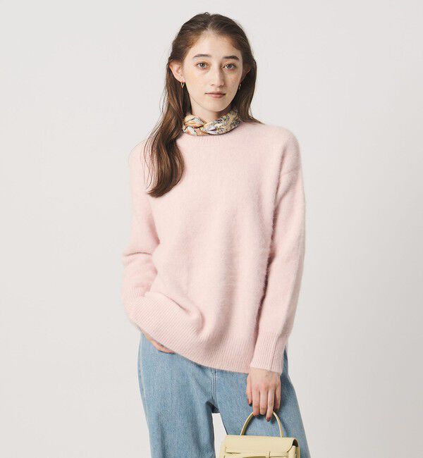 UNITED ARROWS「フォックスカシミヤ スパンコール クルーネック ニット」|ニット・セーター|LT.PINK