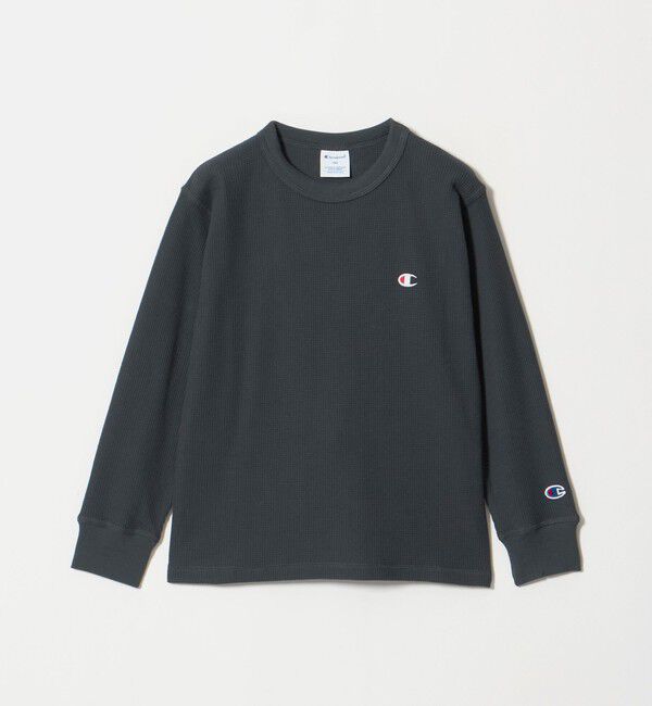 UNITED ARROWS green label relaxing「【WEB限定】＜Champion＞ワッフル ロングスリーブ Tシャツ / キッズ 140cm-160cm」|Tシャツ・カットソー|BLACK