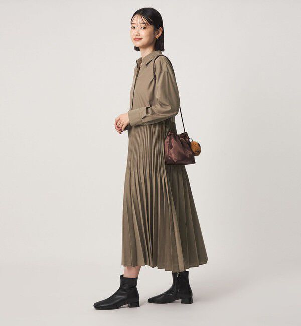 UNITED ARROWS green label relaxing「［size SHORT/TALLあり］ワッシャー プリーツ ロングスリーブ ワンピース」|ワンピース|MOCA