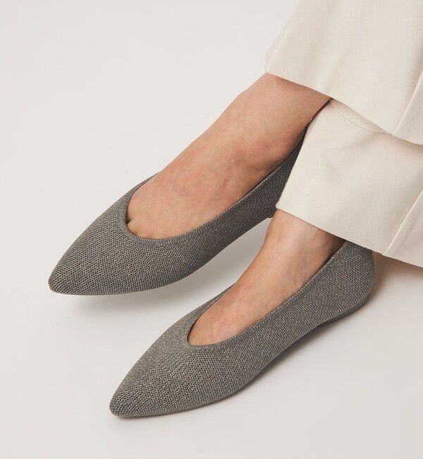 UNITED ARROWS green label relaxing「ウェルネス ポインテッド プレーンフラットシューズ 撥水」|パンプス|SILVER