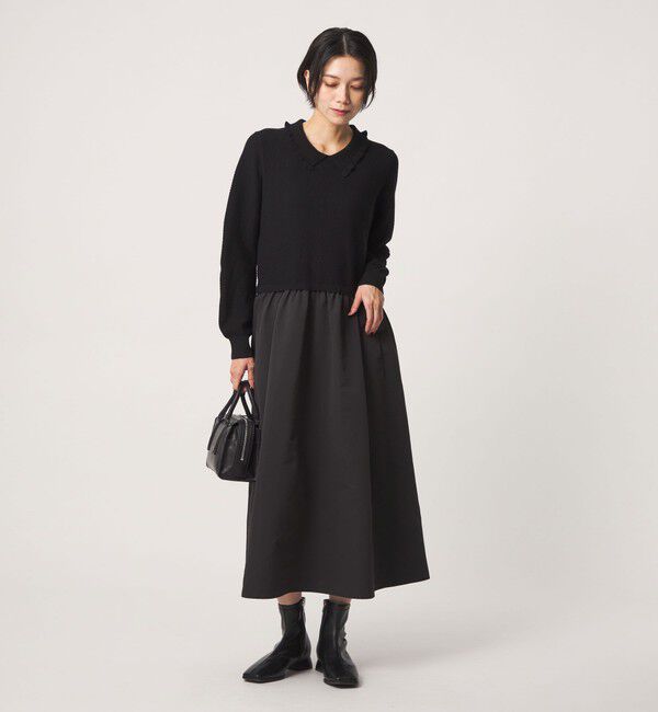 UNITED ARROWS green label relaxing「フリル襟 アミガラ ドッキング ワンピース」|ワンピース|