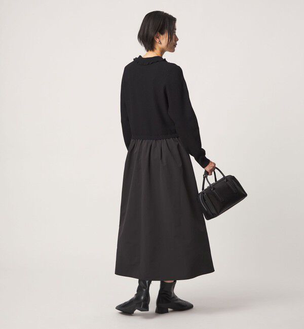 UNITED ARROWS green label relaxing「フリル襟 アミガラ ドッキング ワンピース」|ワンピース|