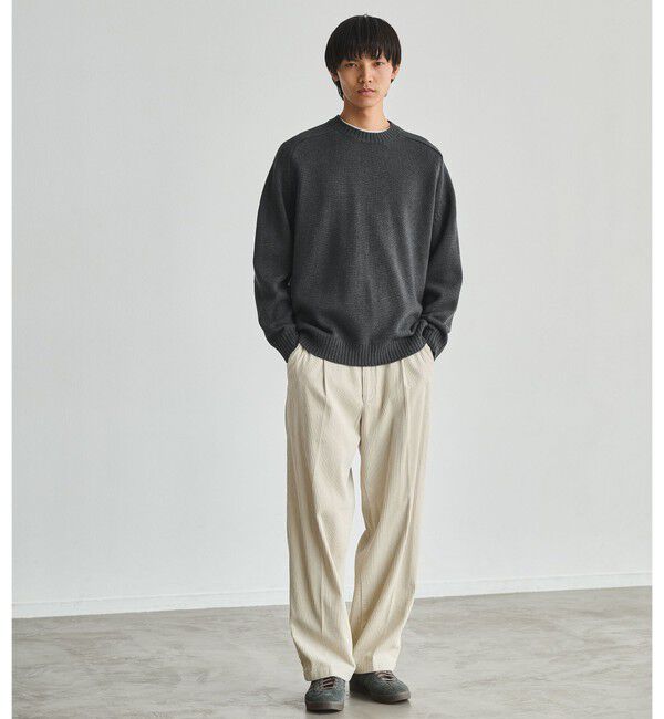 UNITED ARROWS green label relaxing「フェード サドル クルーネック ニット -ハンドウォッシャブル-」|ニット・セーター|