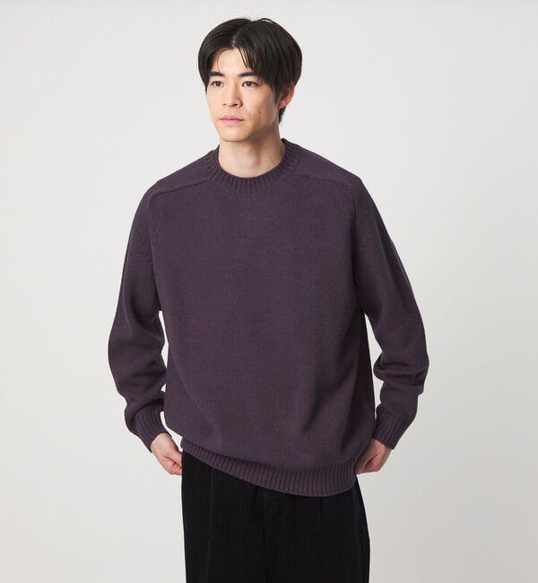 UNITED ARROWS green label relaxing「フェード サドル クルーネック ニット -ハンドウォッシャブル-」|ニット・セーター|