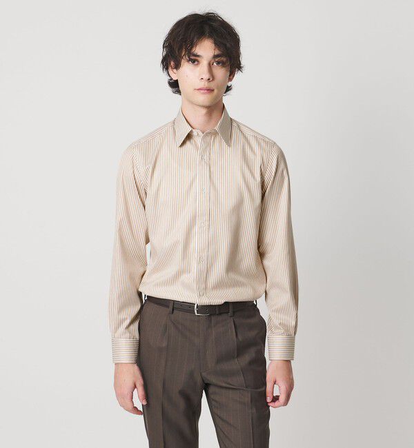 UNITED ARROWS「イージーケア AG ファンシーストライプ ラウンドレギュラーカラー シャツ ー抗菌防臭ー」|シャツ・ブラウス|