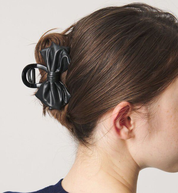 UNITED ARROWS「レザーライク リボン ヘアクリップ」|その他|