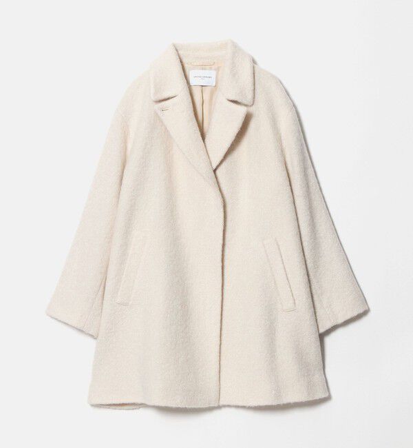 UNITED ARROWS「シャギー テーラード ミドル コート」|チェスターコート|OFF WHITE