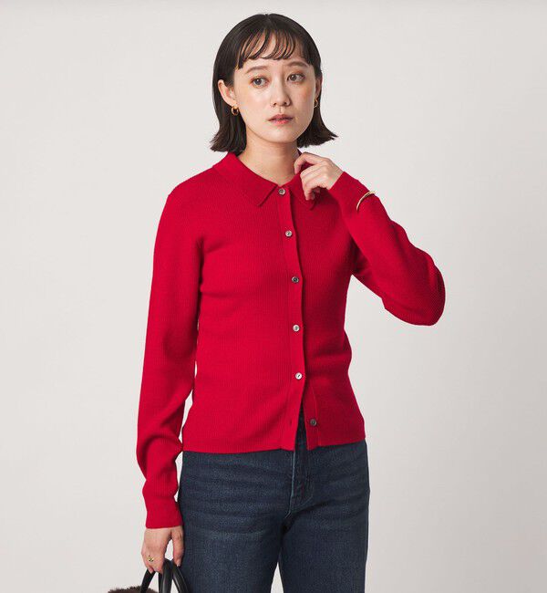 UNITED ARROWS green label relaxing「ウール リブ 襟付き ニット カーディガン ウォッシャブル」|カーディガン|