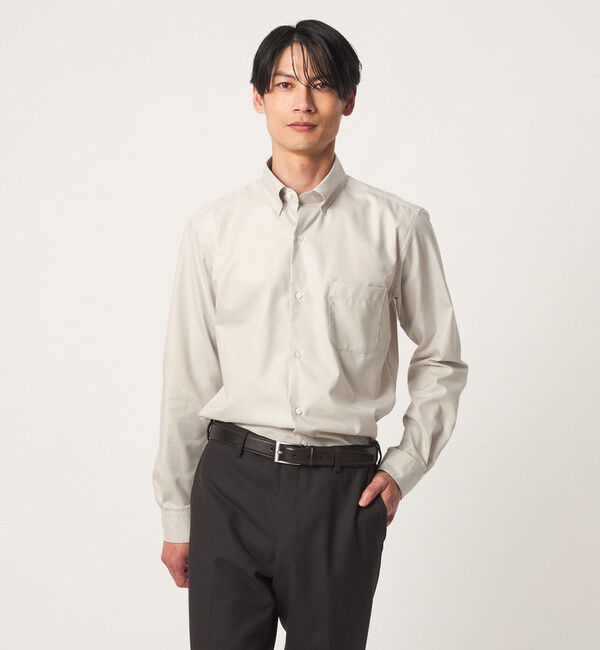 UNITED ARROWS green label relaxing「エブリット コットンツイル ブラッシュ スナップ ボタンダウン シャツ -イージーアイロン-」|シャツ・ブラウス|BEIGE