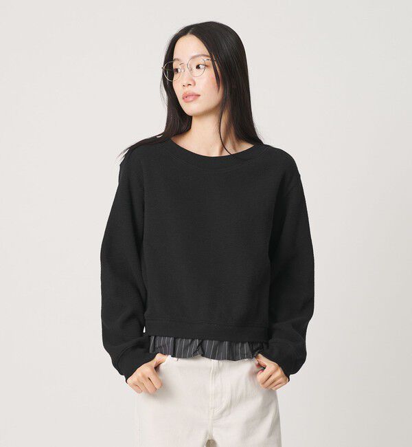 BEAUTY&YOUTH UNITED ARROWS「コットン ダブルフェイス ドッキング プルオーバー」|Tシャツ・カットソー|