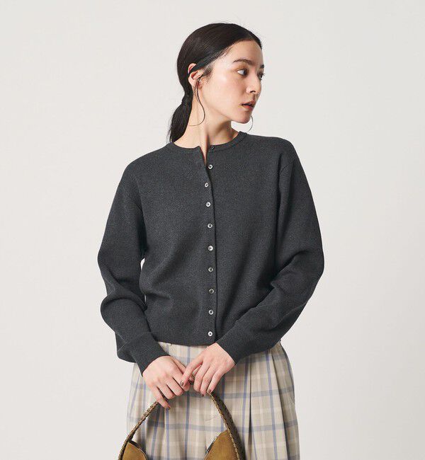 BEAUTY&YOUTH UNITED ARROWS「コットンウール スムース クルーネック カーディガン ウォッシャブル」|カーディガン|