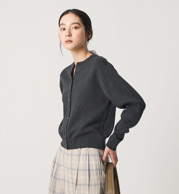 BEAUTY&YOUTH UNITED ARROWS「コットンウール スムース クルーネック カーディガン ウォッシャブル」|カーディガン|