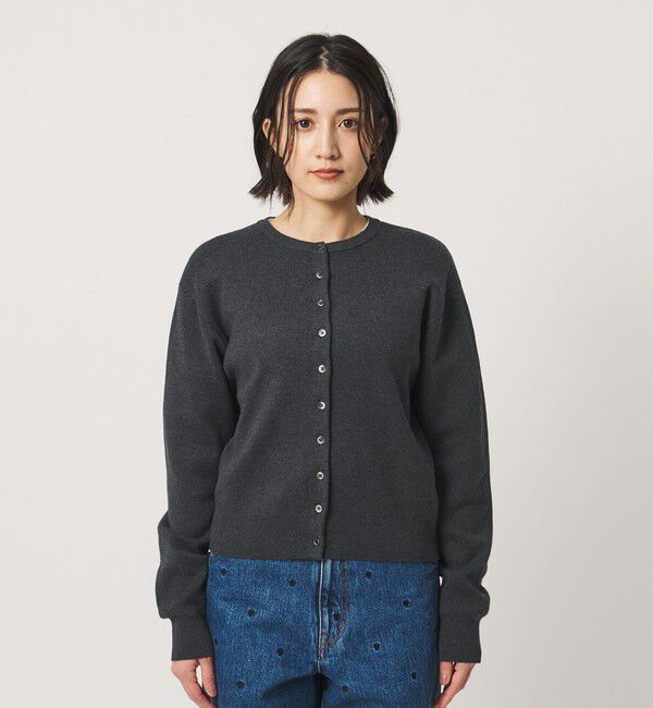 BEAUTY&YOUTH UNITED ARROWS「コットンウール スムース クルーネック カーディガン ウォッシャブル」|カーディガン|
