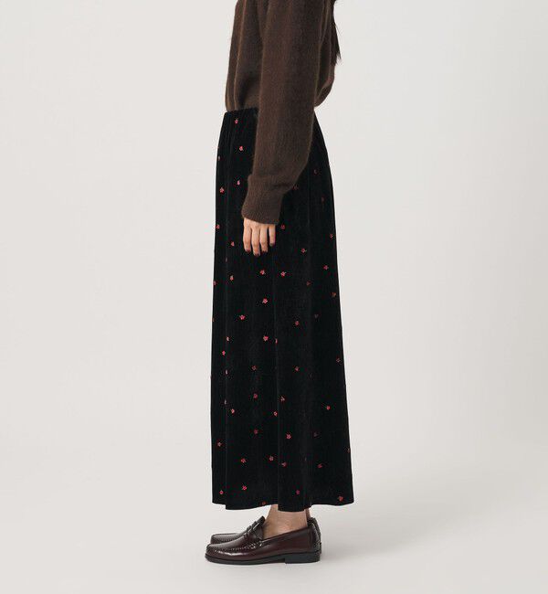 BEAUTY&YOUTH UNITED ARROWS「フラワー エンブロイダリー ベロア スカート ウォッシャブル」|スカート|