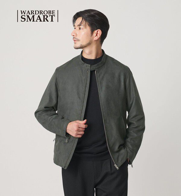 BEAUTY&YOUTH UNITED ARROWS「【WEB限定 WARDROBE SMART】スエードライク シングル ライダースジャケット」|その他|DK.GRAY