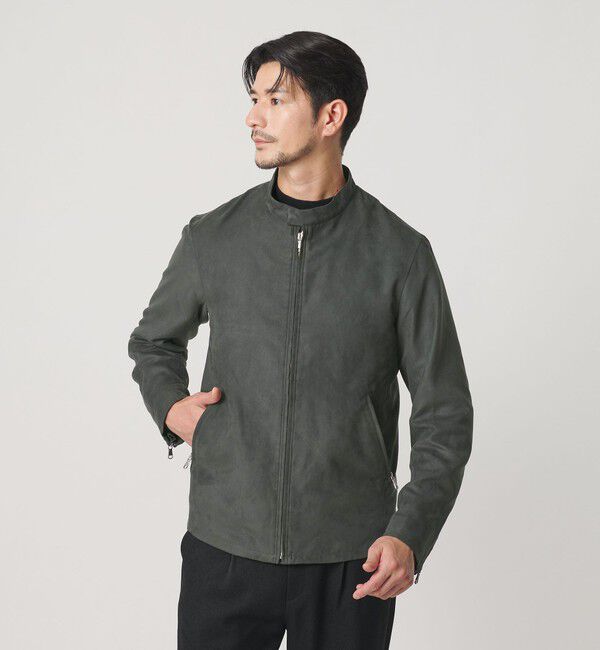 BEAUTY&YOUTH UNITED ARROWS「【WEB限定 WARDROBE SMART】スエードライク シングル ライダースジャケット」|その他|
