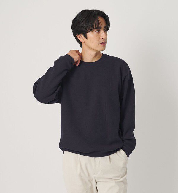 BEAUTY&YOUTH UNITED ARROWS「ウェーブ アゼ ボンディング クルーネック スウェット」|Tシャツ・カットソー|NAVY