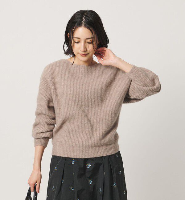 BEAUTY&YOUTH UNITED ARROWS「フォックスブレンド ボリュームスリーブ ボートネックニットプルオーバー」|ニット・セーター|BEIGE