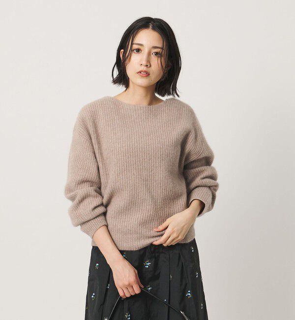BEAUTY&YOUTH UNITED ARROWS「フォックスブレンド ボリュームスリーブ ボートネックニットプルオーバー」|ニット・セーター|