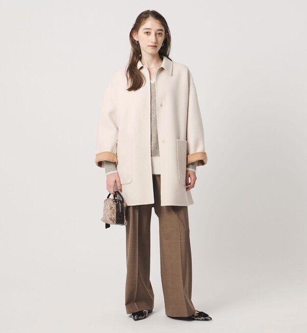 UNITED ARROWS「バイカラー リバー ステンカラー コート」|ステンカラーコート|