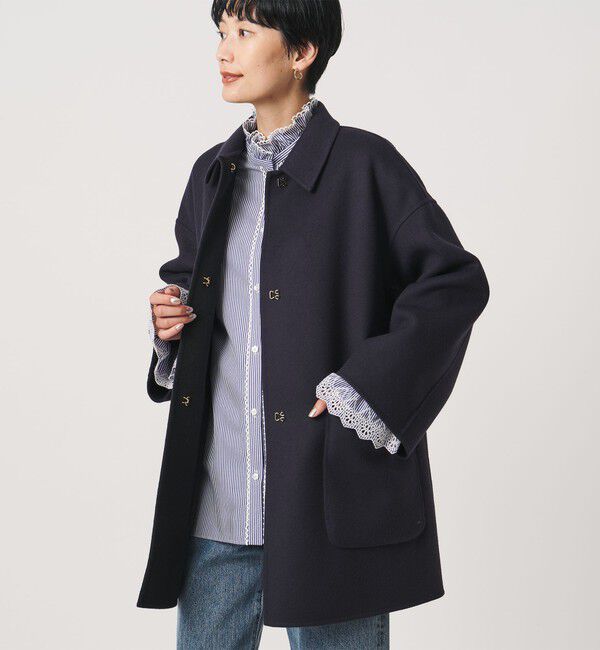 UNITED ARROWS「バイカラー リバー ステンカラー コート」|ステンカラーコート|