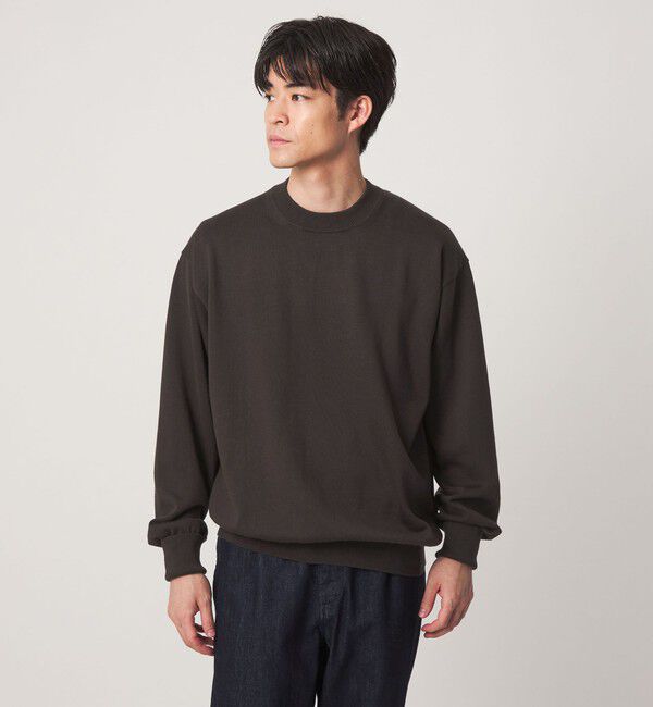 UNITED ARROWS green label relaxing「FINE BASIC アメリカンシーアイランドコットン クルーネック ニット」|ニット・セーター|DK.BROWN