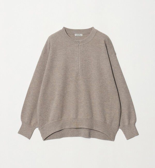 UNITED ARROWS green label relaxing「【WEB限定】＜at ease＞ジップ 2WAY  ニット プルオーバー」|ニット・セーター|BEIGE