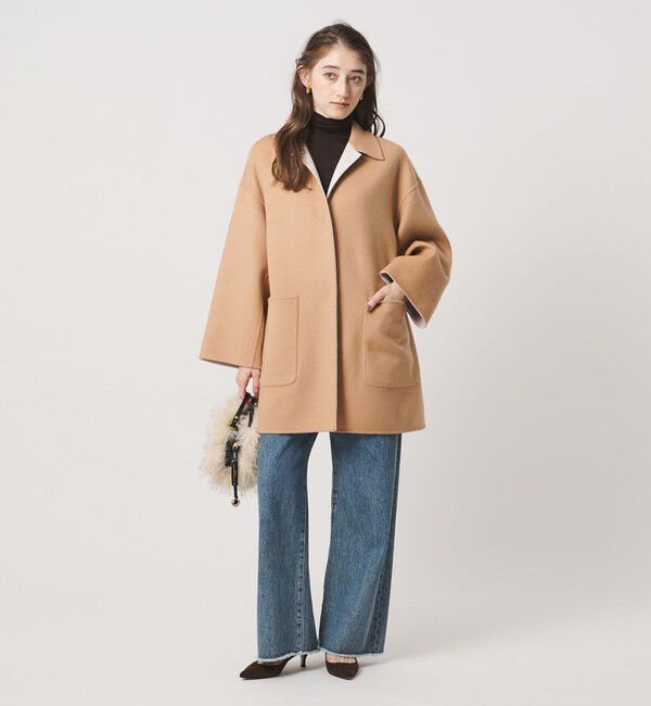 UNITED ARROWS「バイカラー リバー ステンカラー コート」|ステンカラーコート|