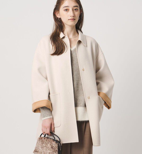 UNITED ARROWS「バイカラー リバー ステンカラー コート」|ステンカラーコート|