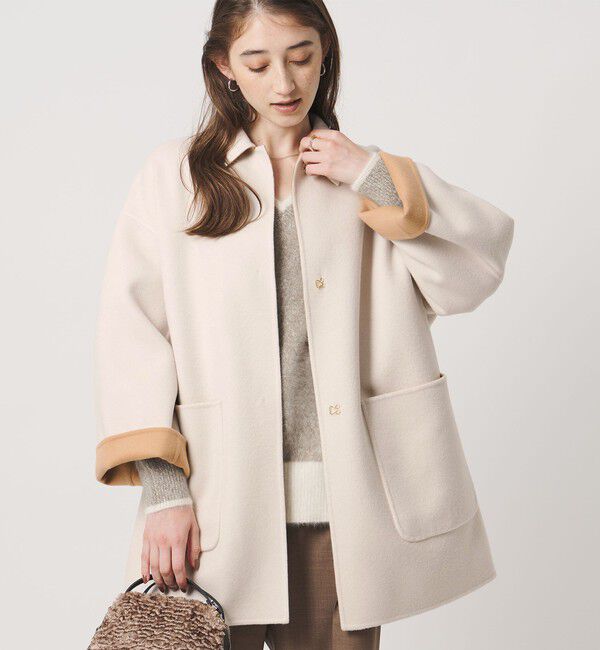 UNITED ARROWS「バイカラー リバー ステンカラー コート」|ステンカラーコート|